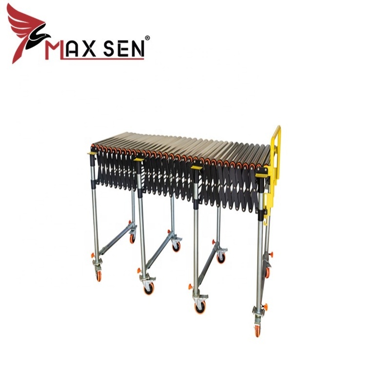 Shanghai MAXSEN Gravity Flexible Expandable Unloading Full Automatic Roller Conveyor From Container