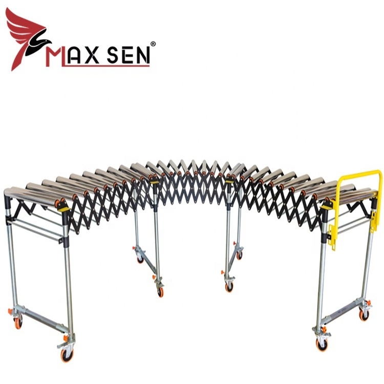 Shanghai MAXSEN Gravity Flexible Expandable Unloading Full Automatic Roller Conveyor From Container