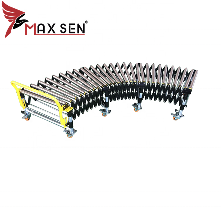 Shanghai MAXSEN Gravity Flexible Expandable Unloading Full Automatic Roller Conveyor From Container