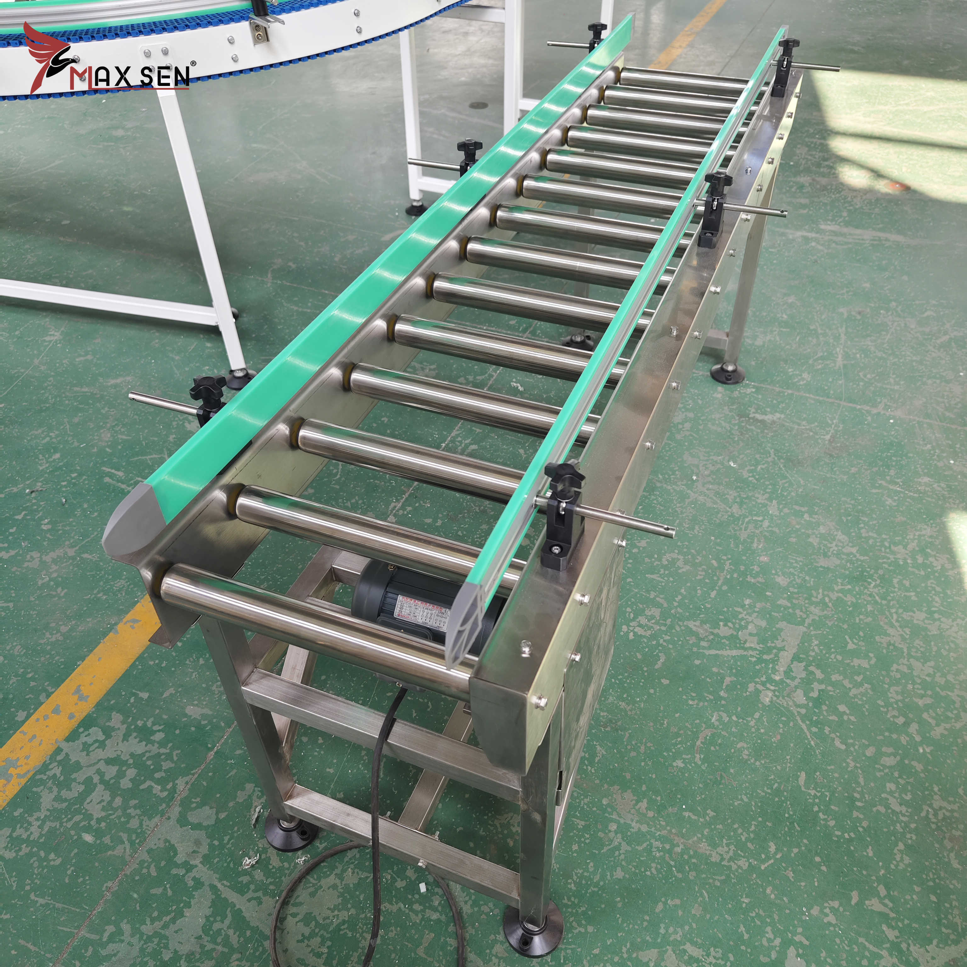 Food Beverage Pallet Refrigerator Package Turntable Galvanized Carbon Stainless Steel PVC Belt Chain Gravity Roller Conveyor