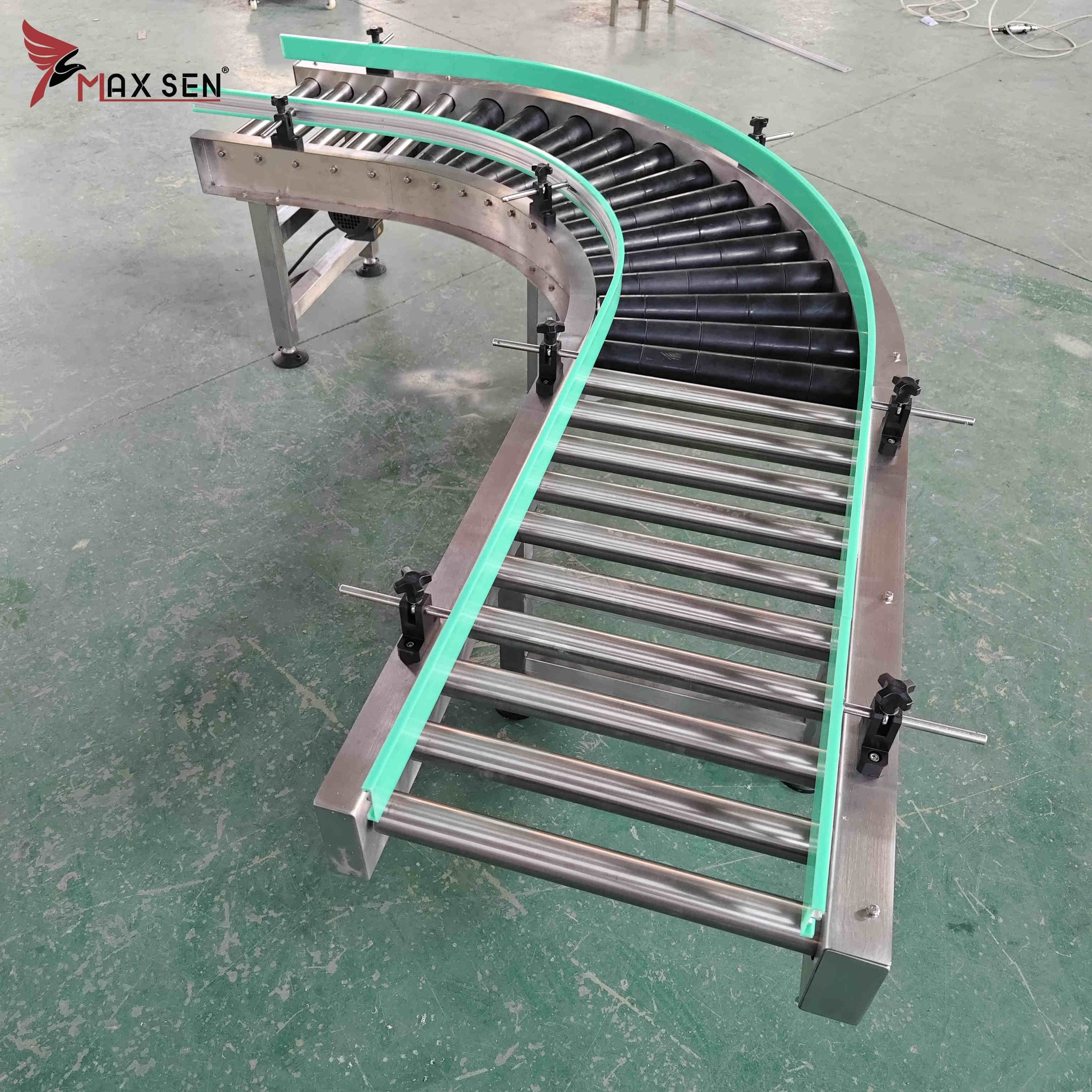 Food Beverage Pallet Refrigerator Package Turntable Galvanized Carbon Stainless Steel PVC Belt Chain Gravity Roller Conveyor