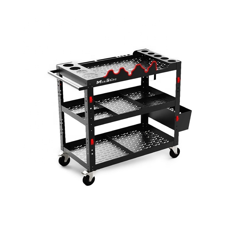 Maxshine New Premium Steel Detailing Rolling Trolly PRO Rolling Detailing Cart