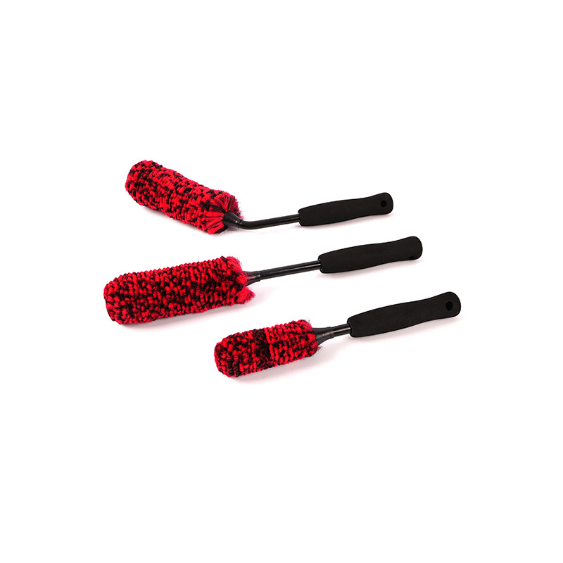 Synthetic Woolies Brushes Kits with 3 size wheel brush High Quality  car wash brush with long handle