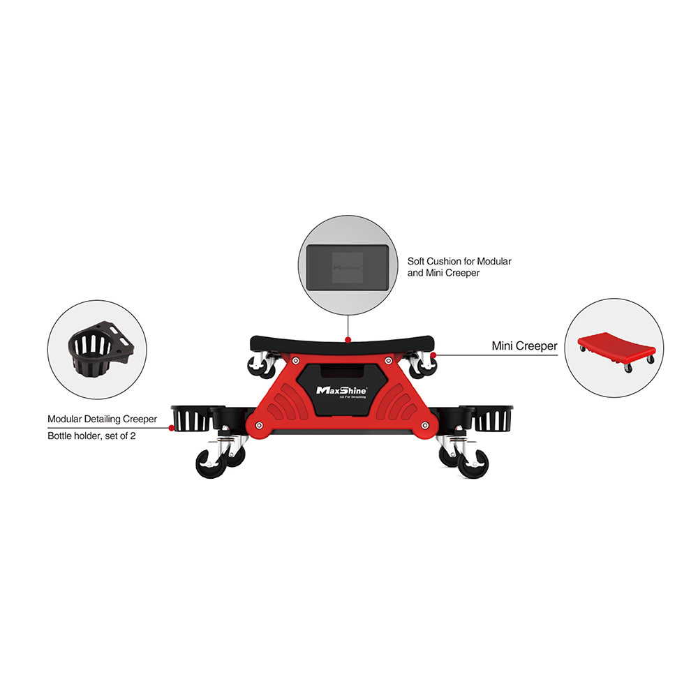 Maxshine New Mobile Rolling Creeper Seat For Mechanics Detailer's Car Detailing Stool