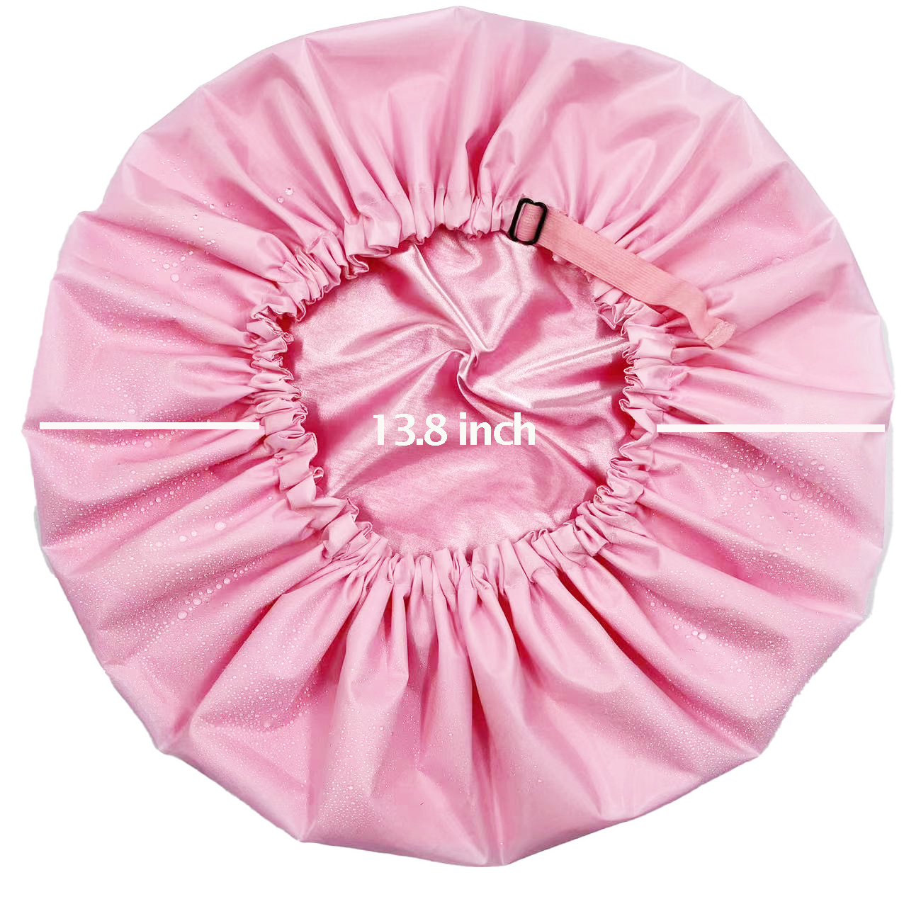 Reusable Jumbo Adjustable Pink Shower Cap for Women Long Hair