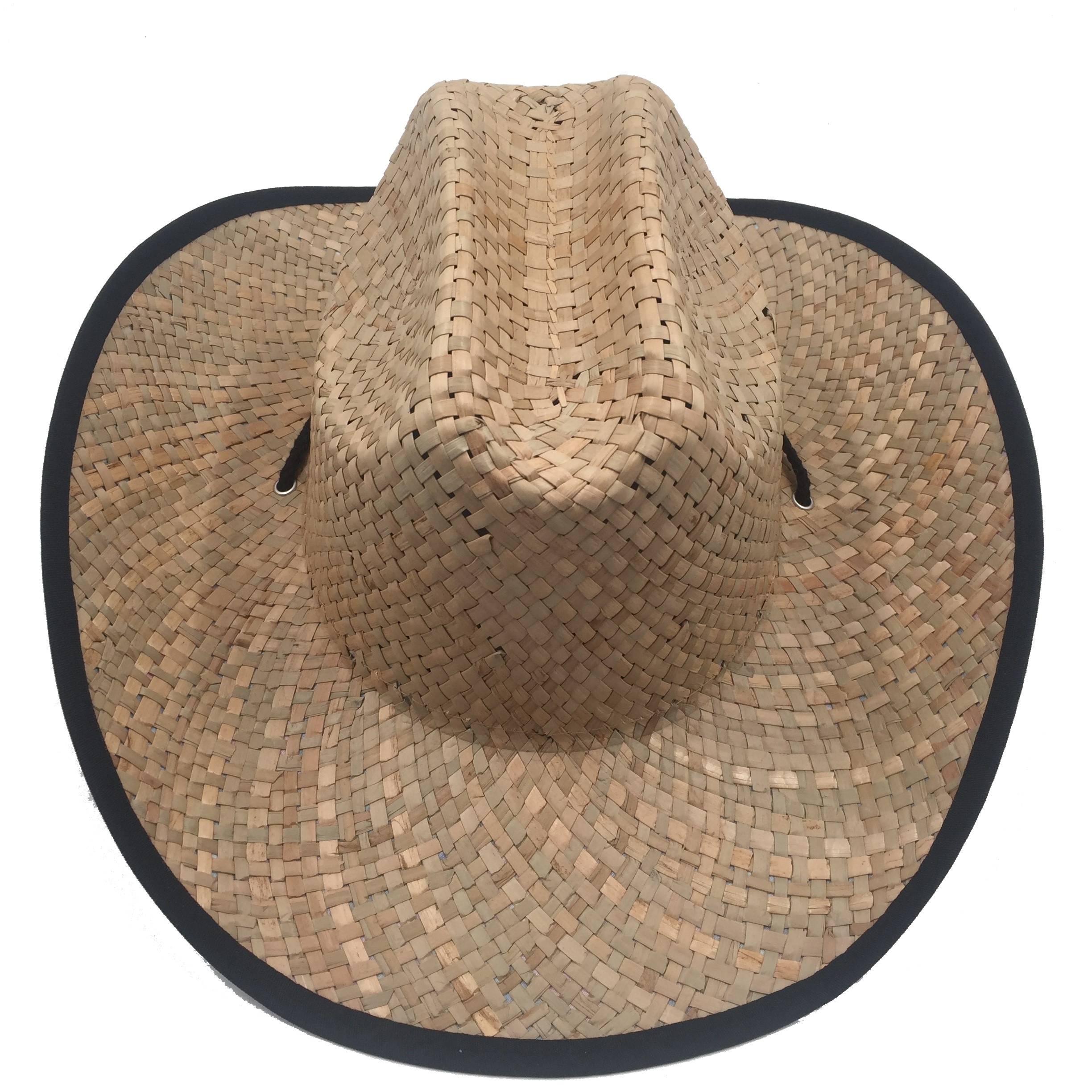 Custom sublimated under brim printing embroidered hand made wide brim roll-up straw sun hat for men