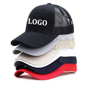 Custom Color and Logo Blank Snapback Hat Plain Blank Black Trucker Hats Mesh Trucker Cap