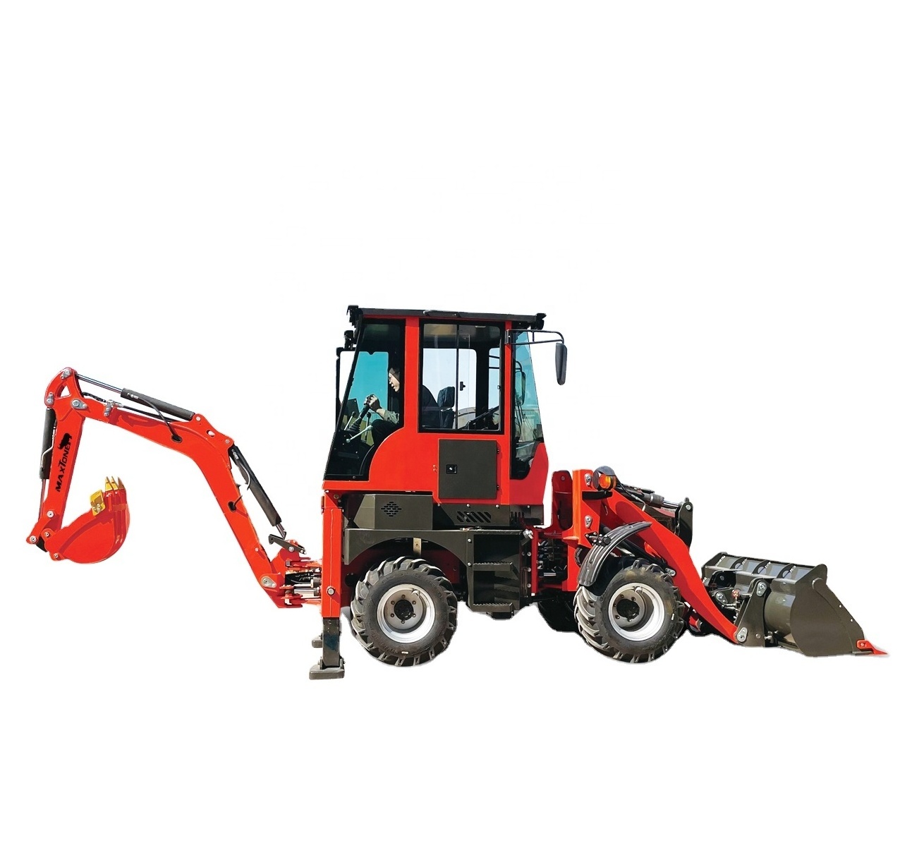 Maxtone machinery 3.5 ton 2.5 tons 4 wheel drive hydraulic 4 loader backhoe mini backhoes loaders