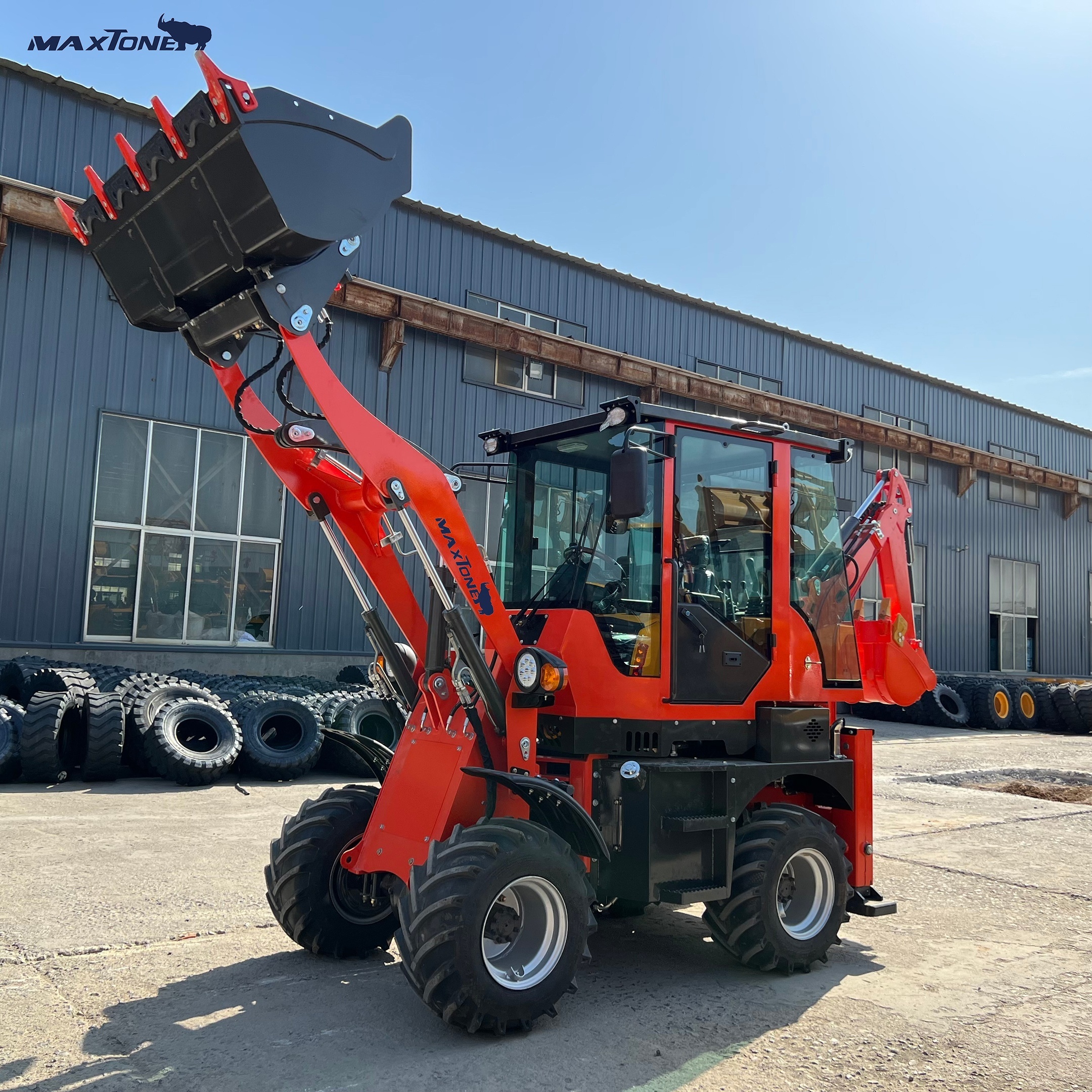 Maxtone road construction machinery 3.5 ton small micro extendable backhoe loader