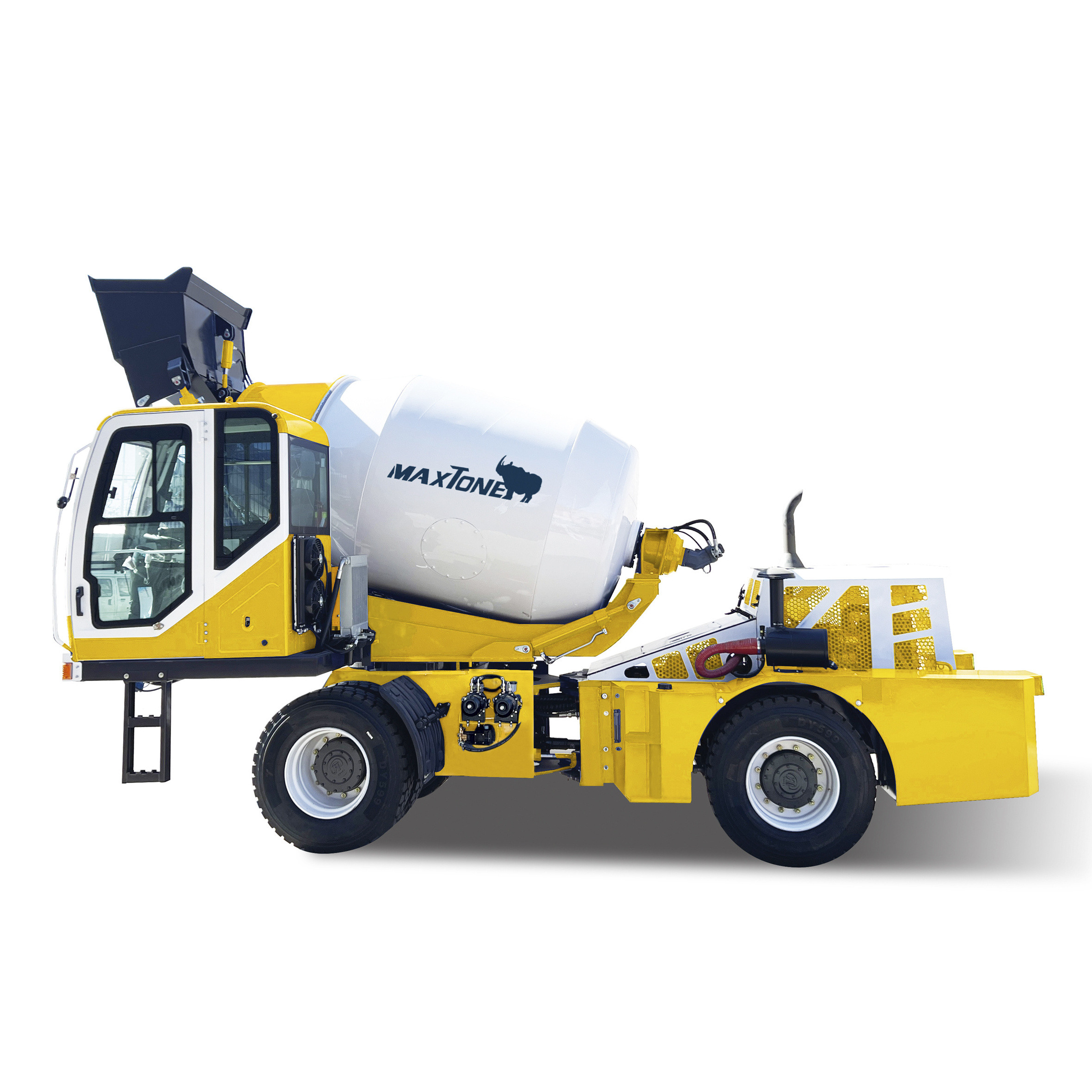 Maxtone 1.5m3 4cbm self loading small mobile concrete mixer machine, self-loading concrete mixer truck