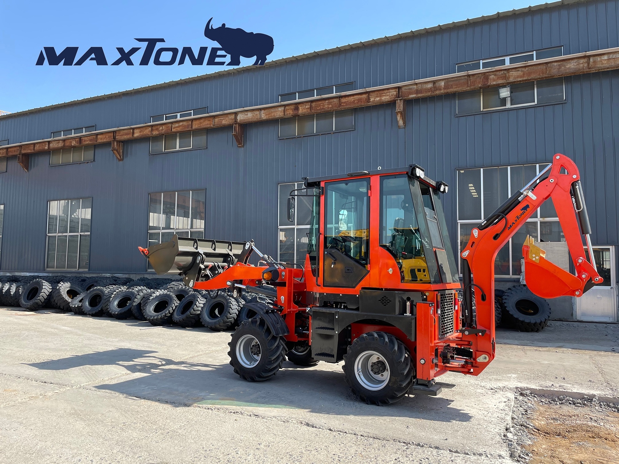 Maxtone machinery 3.5 ton 2.5 tons 4 wheel drive hydraulic 4 loader backhoe mini backhoes loaders