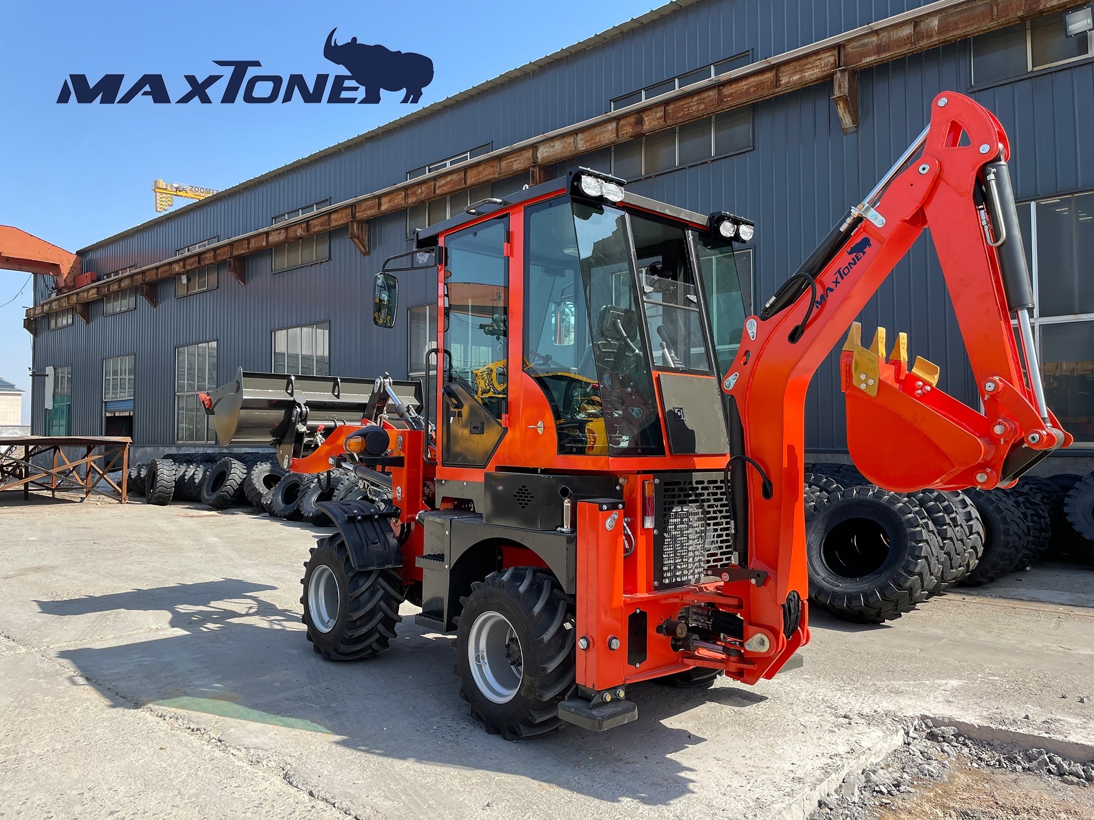 Maxtone machinery 3.5 ton 2.5 tons 4 wheel drive hydraulic 4 loader backhoe mini backhoes loaders