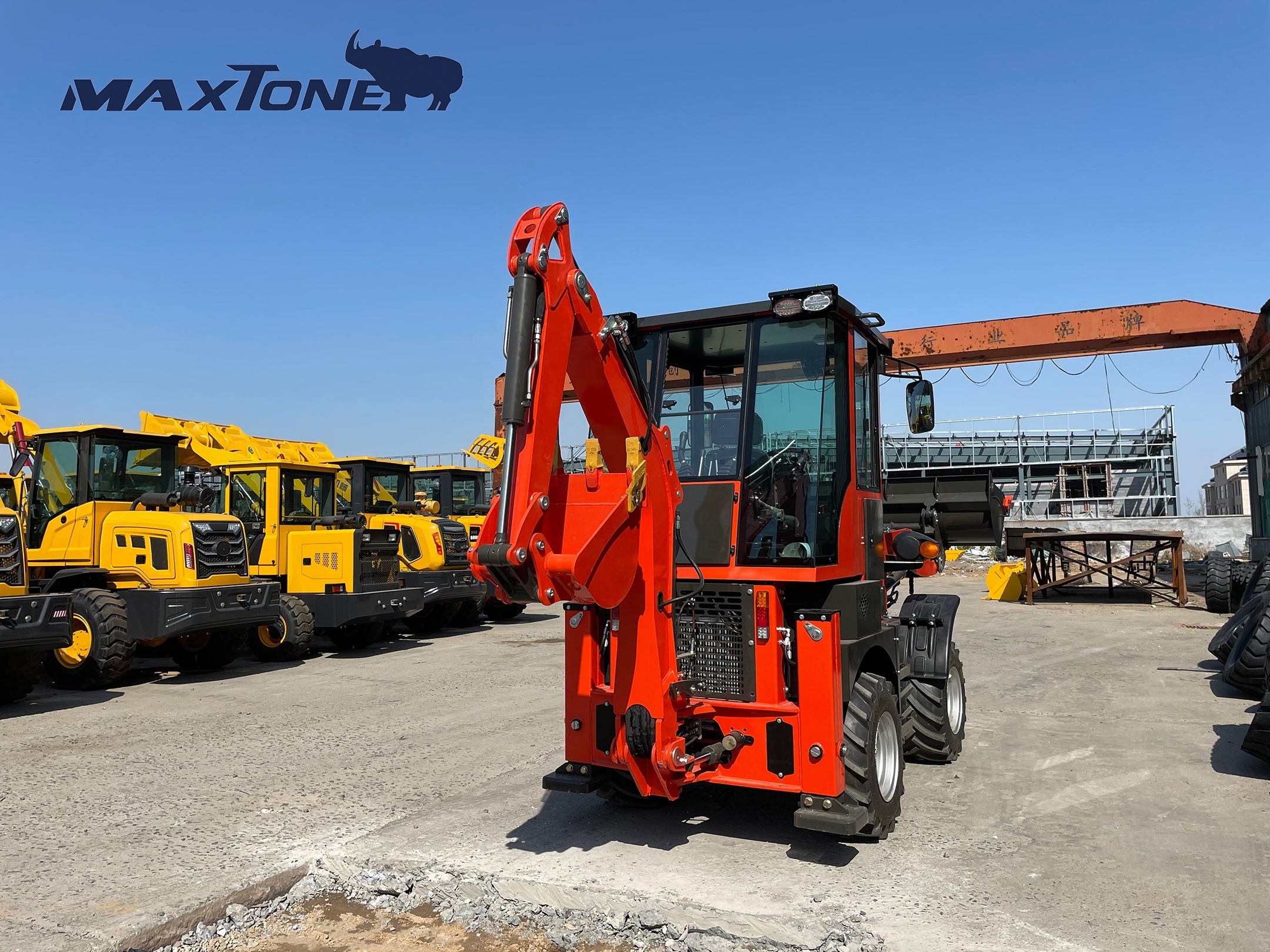 Maxtone machinery 3.5 ton 2.5 tons 4 wheel drive hydraulic 4 loader backhoe mini backhoes loaders