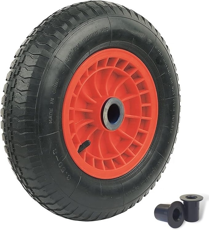 350mm (14-Inch) Pneumatic Wheelbarrow Wheel 3.50-8 Replacement Tyre for Wheelbarrow/Truck/Trolley