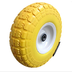 10inch 3.00-4 Yellow PU Foam Filled Tool Cart/Hand Truck Wheels and Tires