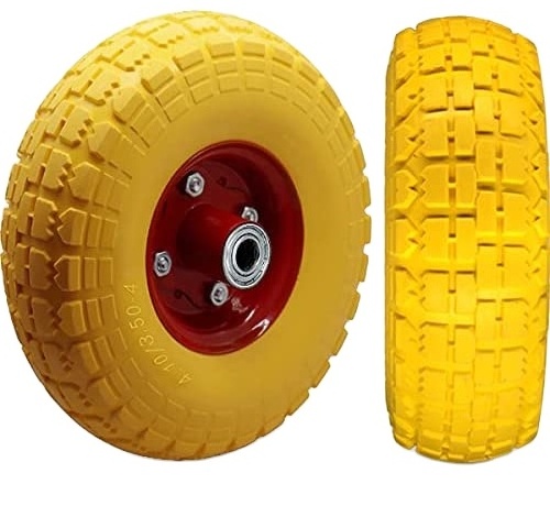 10inch 3.00-4 Yellow PU Foam Filled Tool Cart/Hand Truck Wheels and Tires