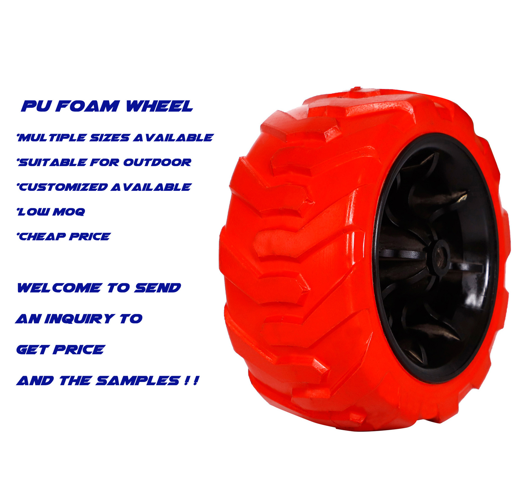 Maxtop Best Factory pu foam wheel industry 4inch pu caster wheels high pu material sand beach folding wagon cart wheel 7x4 ''