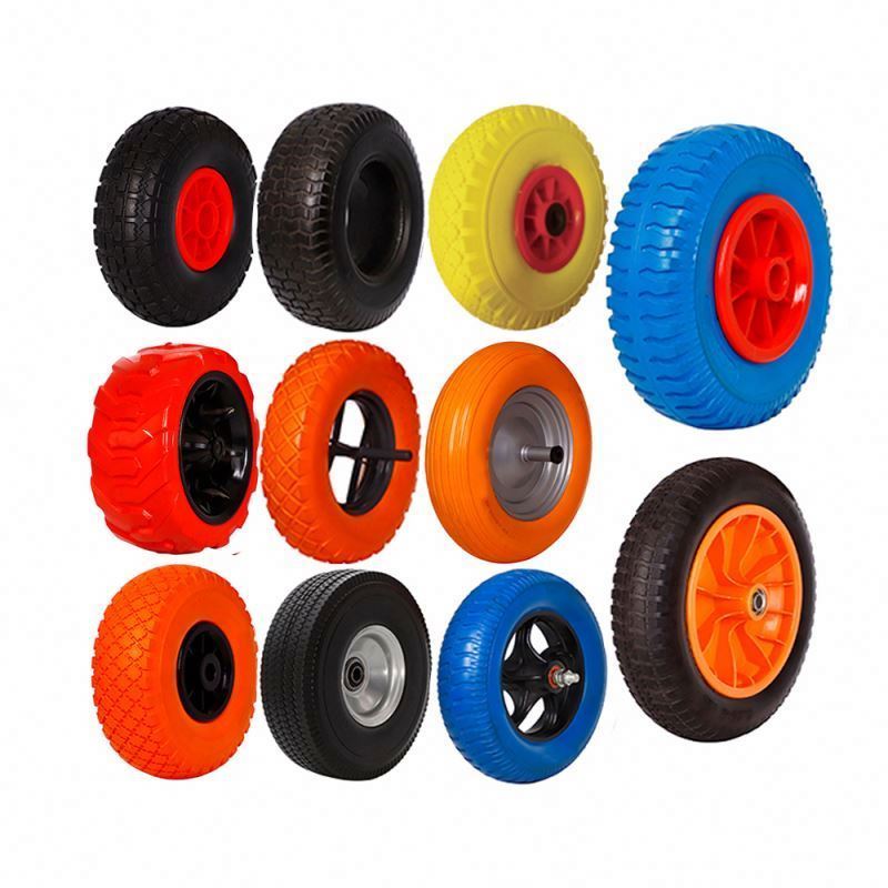 Golf cart PU foam wheel solid wheelbarrow wheel flat free tyre for wheel barrow and carrier