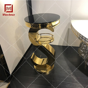 High quality stainless steel restaurant stools gold BAR TABLE FROM CHINA