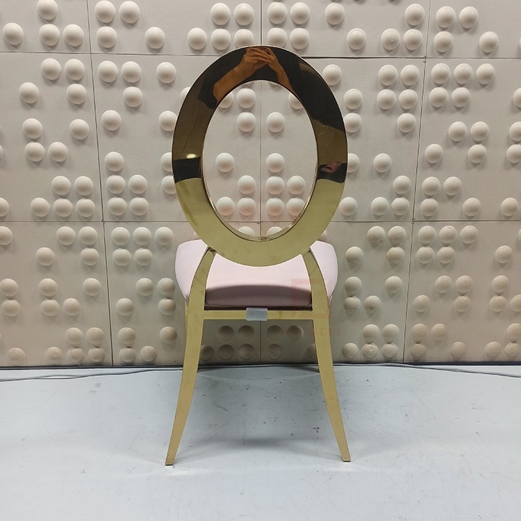 Modern fancy event round back wedding gold stainless steel chair