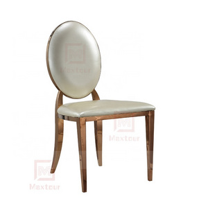 Banquet chairs furniture white leather hotel wedding hall copper rose gold throne luxury wedding chair