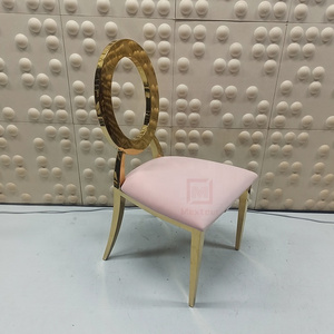 Modern fancy event round back wedding gold stainless steel chair