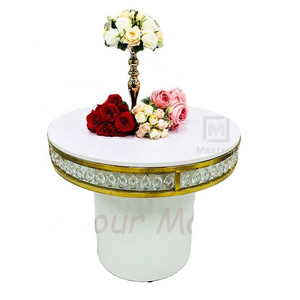 Wholesale Customized round Dining Table with Artificial Diamond Wedding Table  for Wedding Event Laundry Use