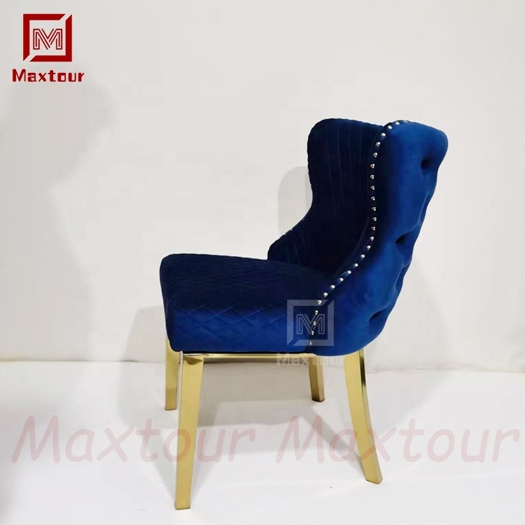 Furniture velvet modern lion knocker back dining chair  armrest dining chair on sale