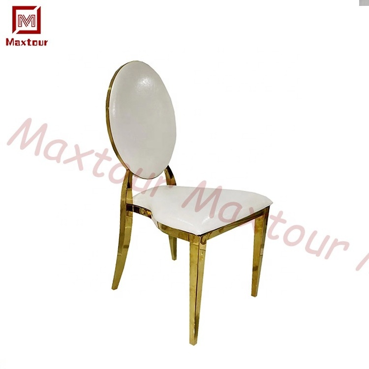 Banquet chairs furniture white leather hotel wedding hall copper rose gold throne luxury wedding chair