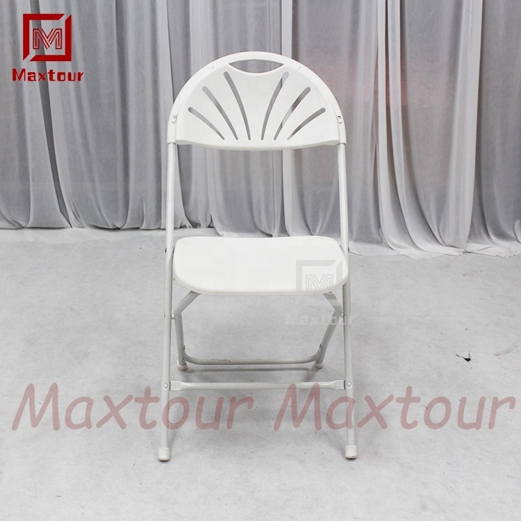 Modern White and Black Folding Chair Hotels Outdoor Events Parties-Durable Plastic Manufactured Dining Wedding Usage