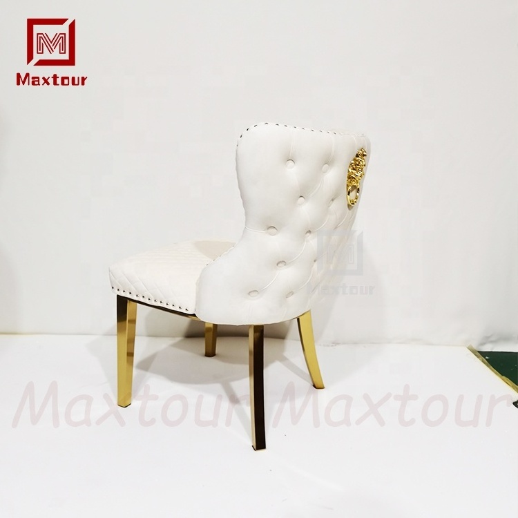 Luxury Decorative Chair With Special Design Gold Lion Ring Back Throne Home Use Dining Chairs