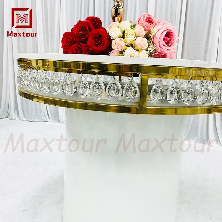 Wholesale Customized round Dining Table with Artificial Diamond Wedding Table  for Wedding Event Laundry Use