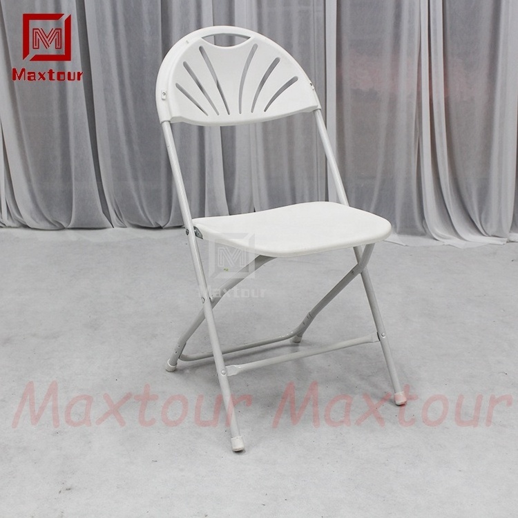 Modern White and Black Folding Chair Hotels Outdoor Events Parties-Durable Plastic Manufactured Dining Wedding Usage