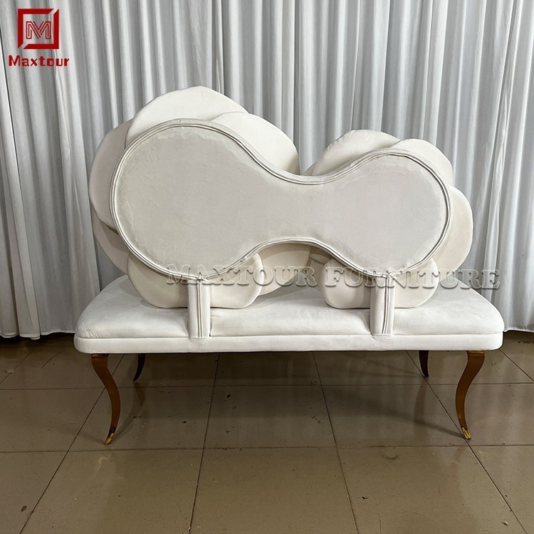 Foshan furniture modern gold with white Rose wedding sofa chair bride and groom for event