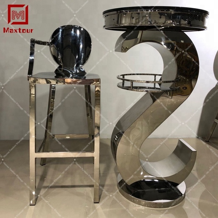 High quality stainless steel restaurant stools gold BAR TABLE FROM CHINA