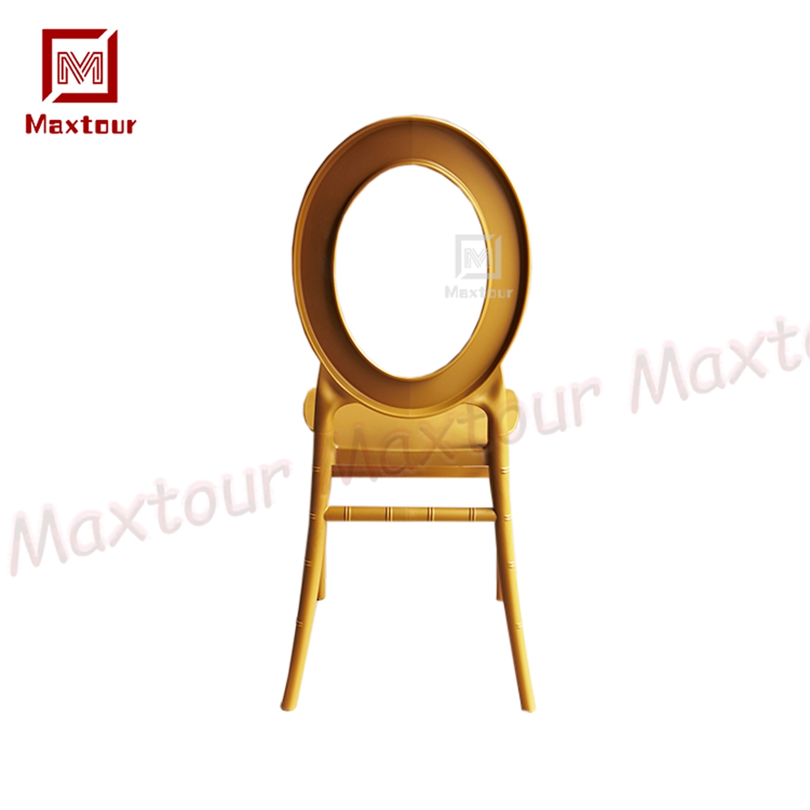 Zero Back White Gold Strong Resin PP Plastic Stacking Chair for Wedding Party Rental for Hotels Outdoor