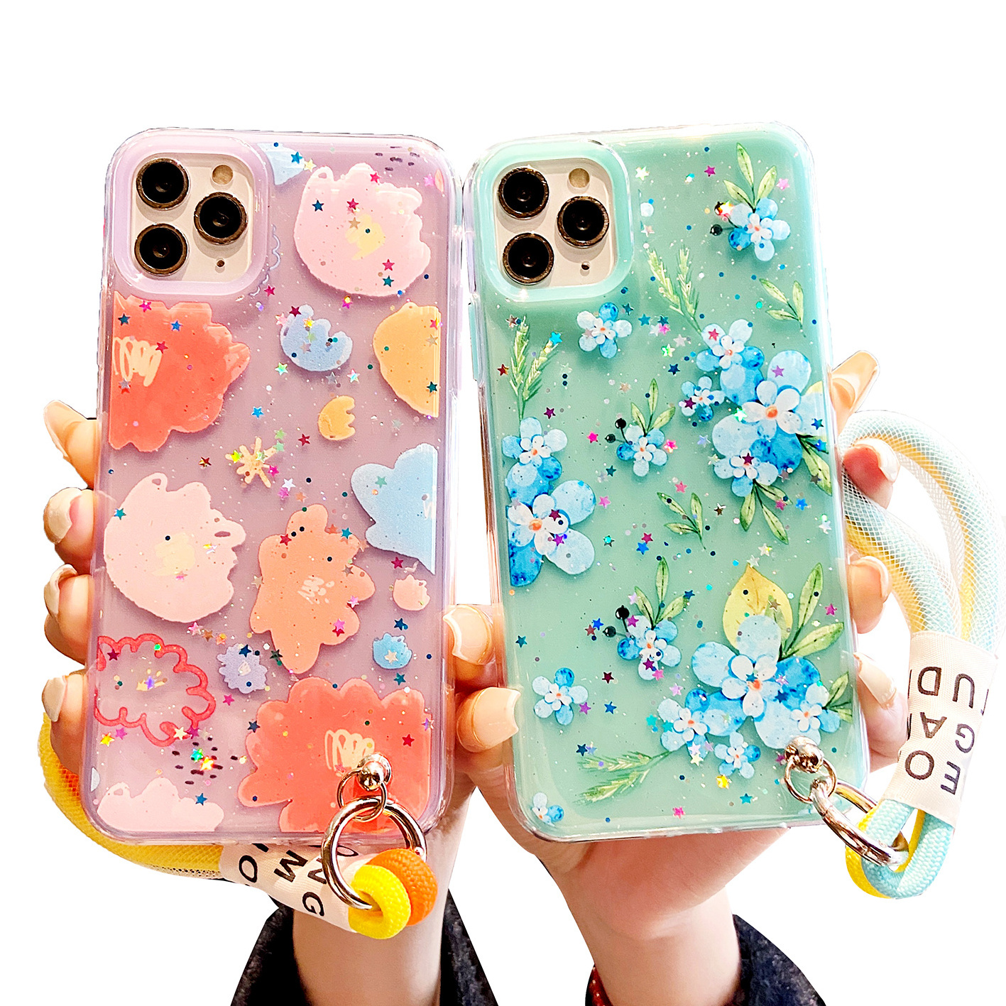 For oppo a7x/f9/f9pro Gradual Change Mobile Phone Case 2 in 1 Epoxy Painting Phone case