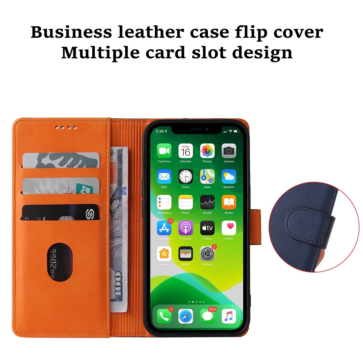 MAXUN Custom 15 Pro Max Flip Leather Case  Card Slot Wallet Designer Cover Xr For iPhone Premium Back 14 13 I Phone