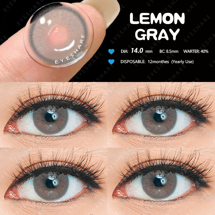 Eyeshare Colored Contact Lens Wholesale Customize Yearly Athena Sugar Gray Cosmetic Eye Lenses Color Contact Lenses