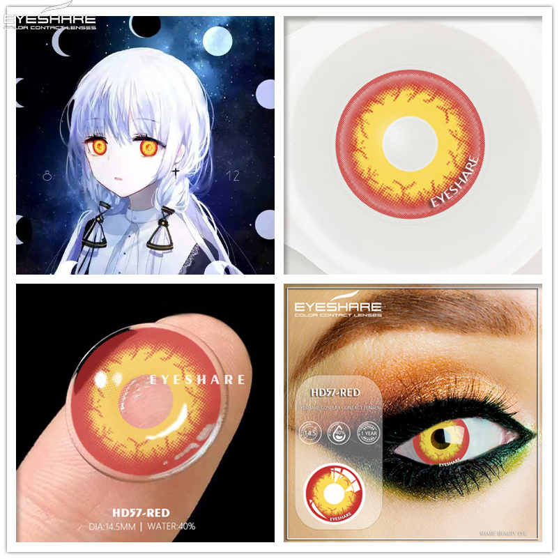 EYESHARE Multicolored Lenses Anime Cosplay Sharingan Eyes Colored Lenses for Eye Cosmetics White GrayTone Lens Contact Lenses