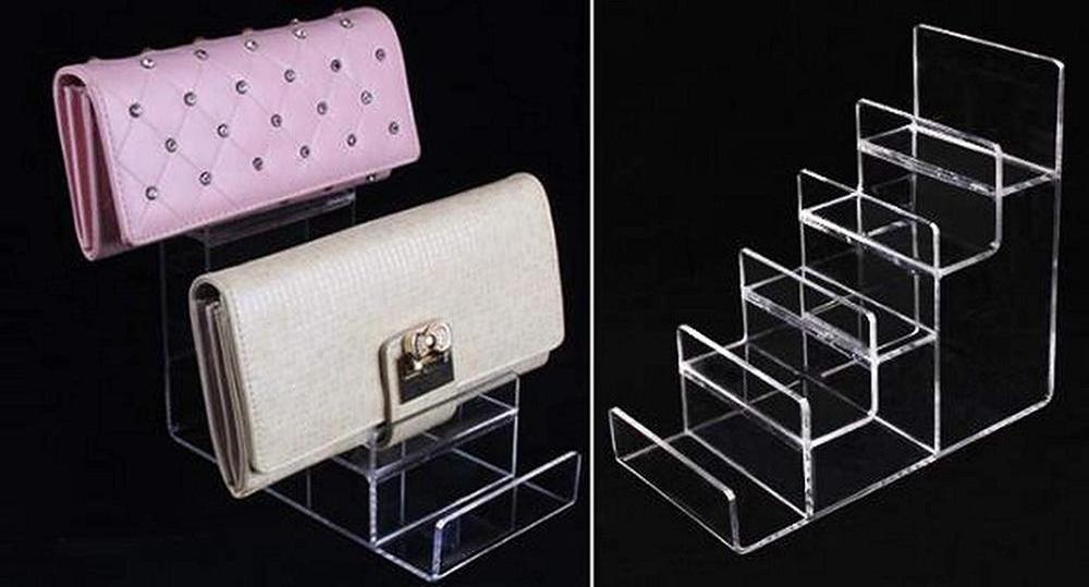 Acrylic Wallet Display Stand Purse Holder Display Rack