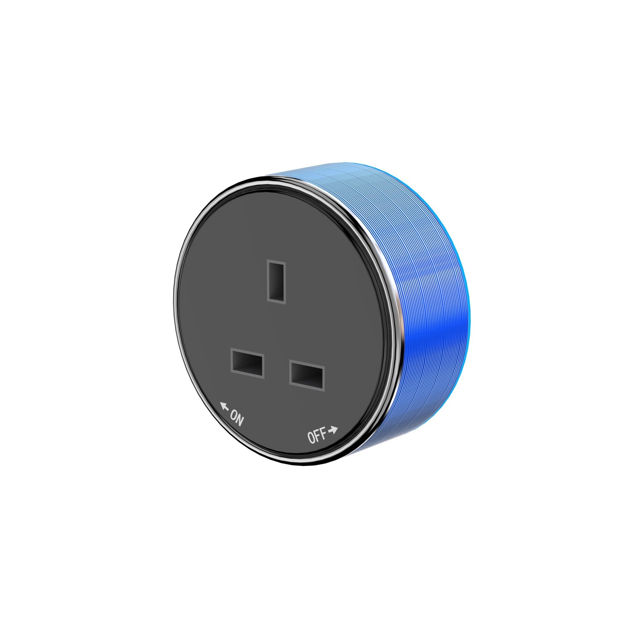 power socket track smart adapter UK standard socket, aluminum surface, bottom LED light household socket