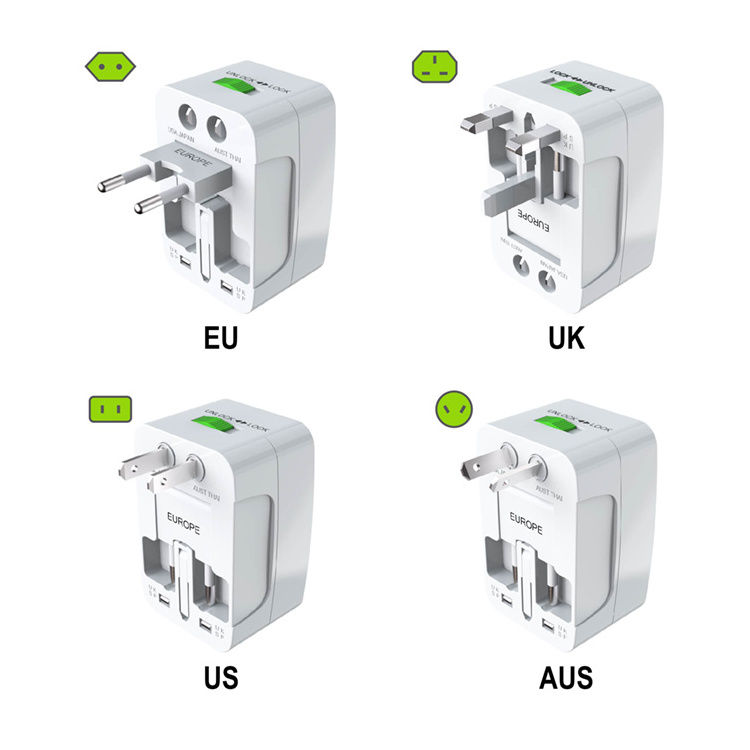 All-in-one Charger 6A Universal International Travel Adapter Converter US UK AU EU Plug