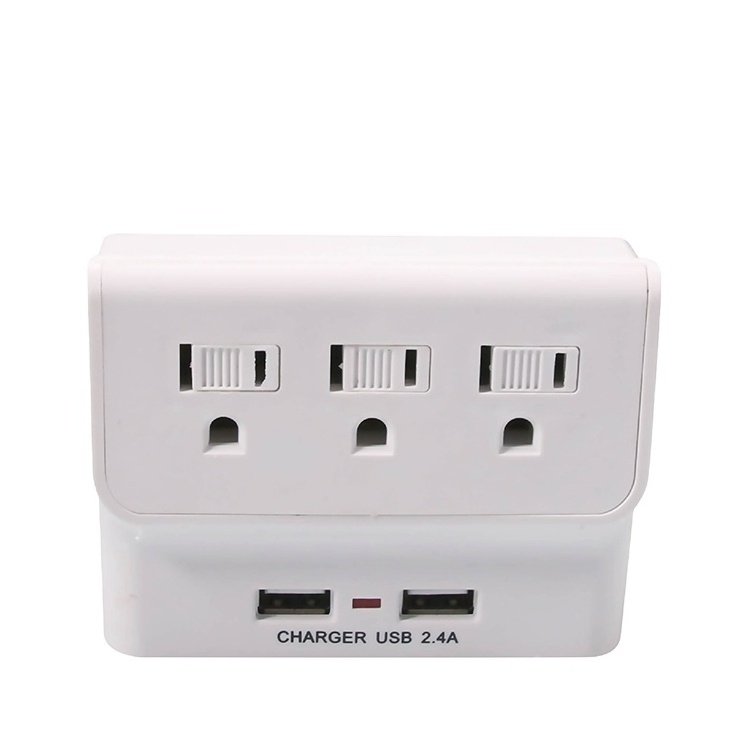 power outlet safe multi outlet plug with 2 usb ports without wire outlet cover with night light