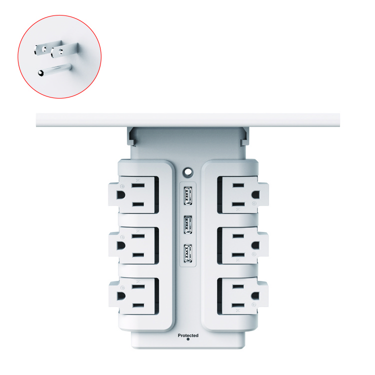 American standard 6-hole conversion plug+3USB,,110V-250V rated voltage and wall socket extender with USB socket safety cover