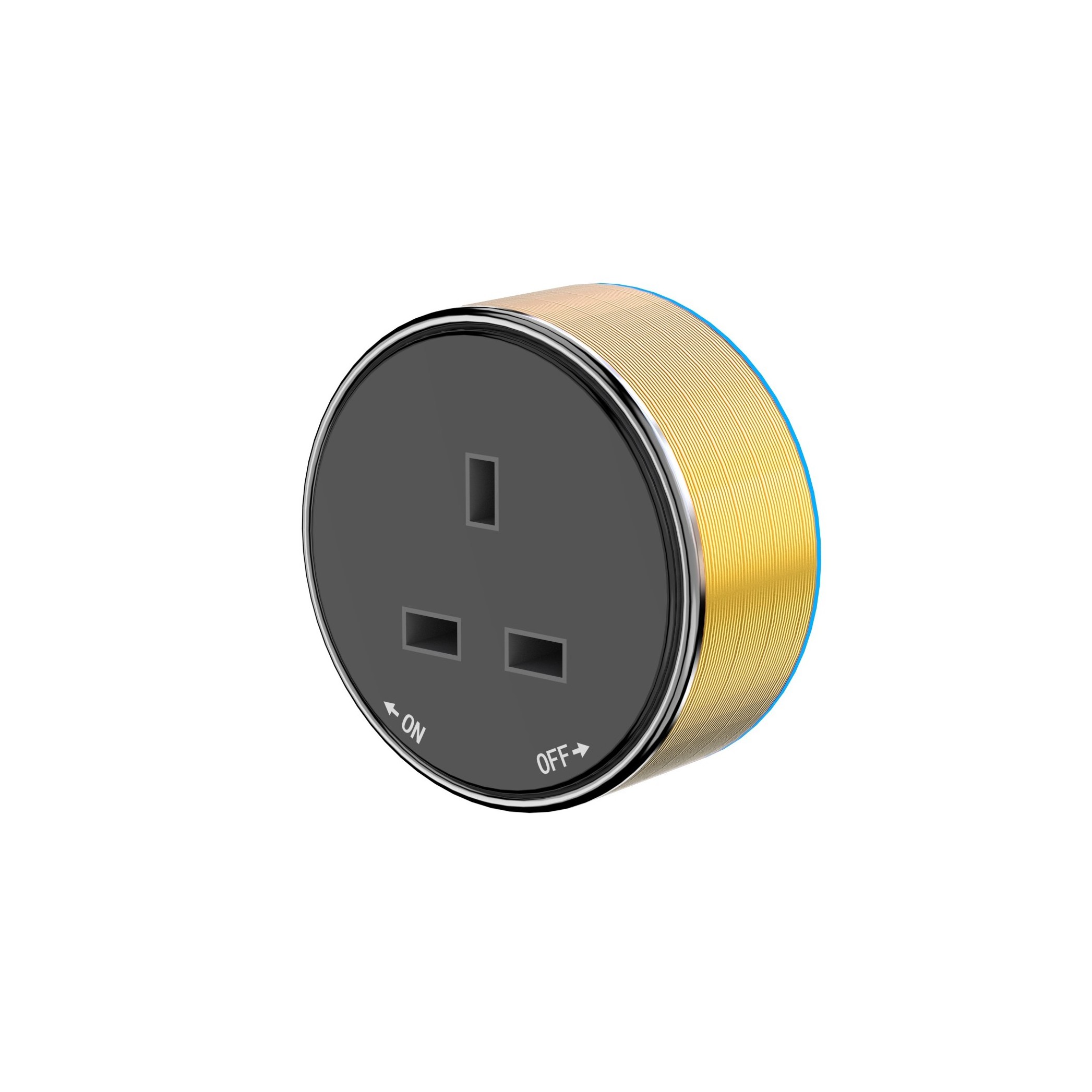 power socket track smart adapter UK standard socket, aluminum surface, bottom LED light household socket