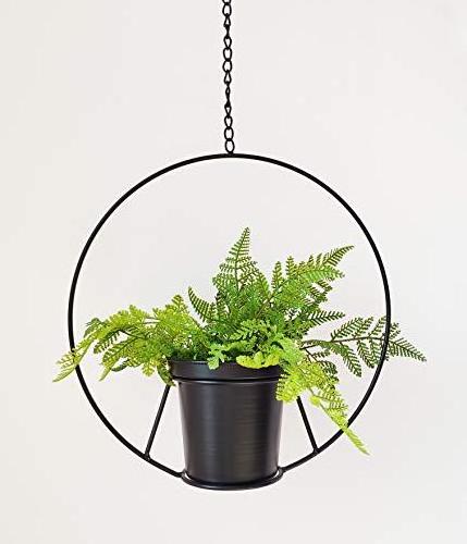 New style hanging Planter Basket  Round Wire Plant Holder with Chain decorative Flower Pot Hanger for Garden