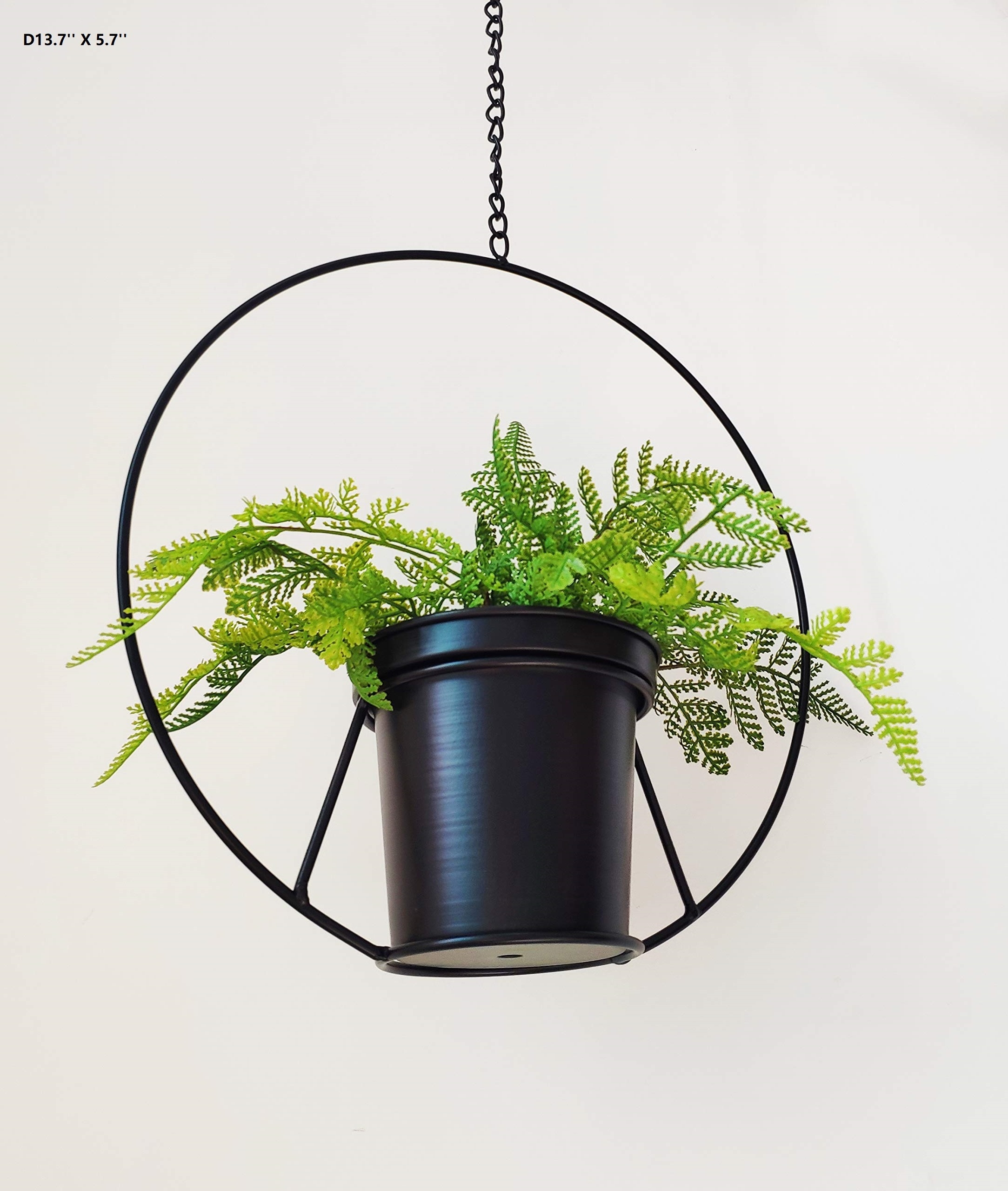 New style hanging Planter Basket  Round Wire Plant Holder with Chain decorative Flower Pot Hanger for Garden