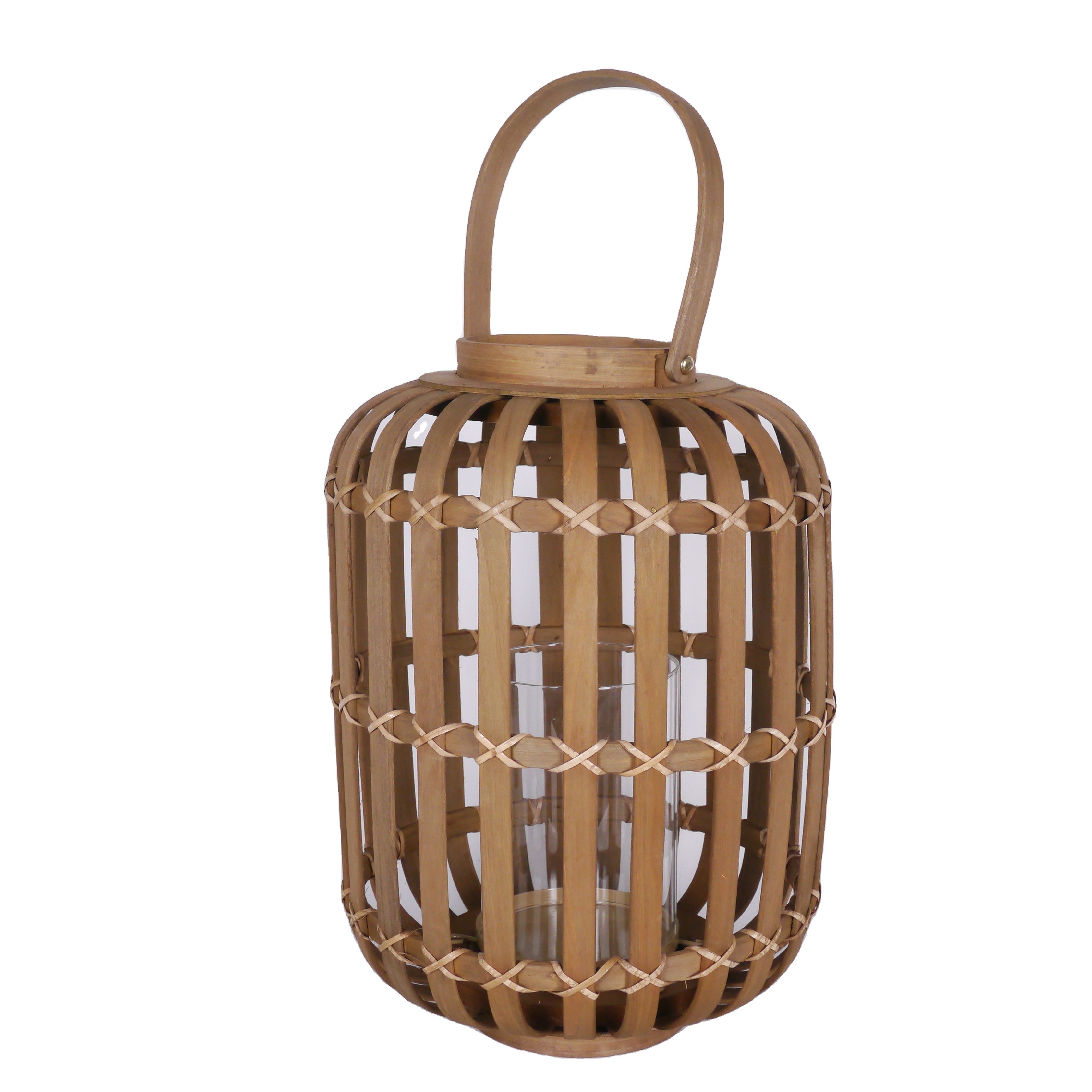 Handmade Customized Wood Lantern Candle Holders Small Large Rattan Lanterns Home Decorative Box Comprising Glass Metal Iron