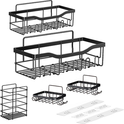 5 Pack Shower Caddy Shelf Organizer Rack No Drilling Wholesale Adhesive Shower Caddy  for Bathroom Kitchen